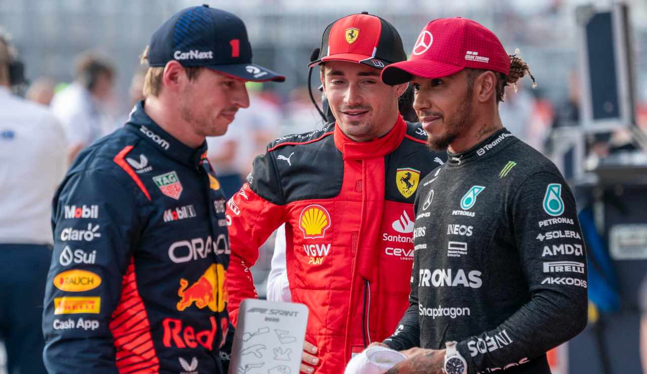 Hamilton Leclerc e Verstappen