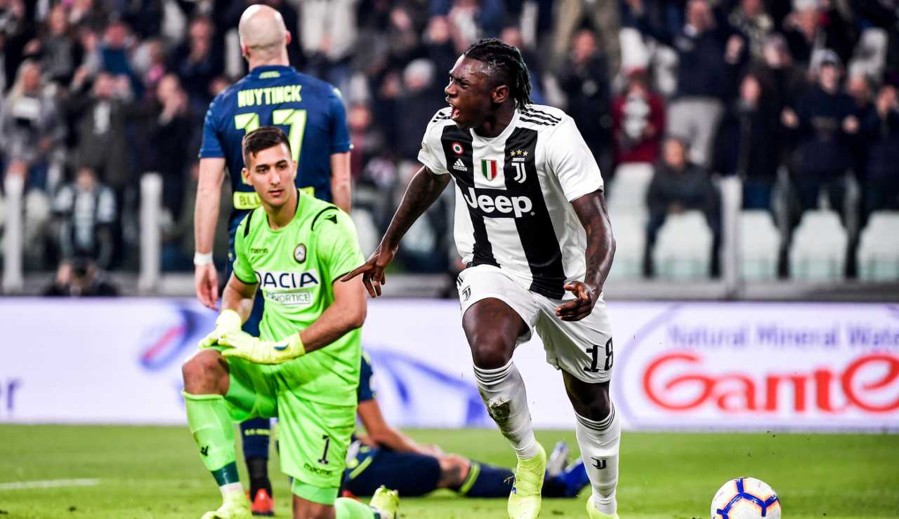 Moise Kean ai tempi della Juve